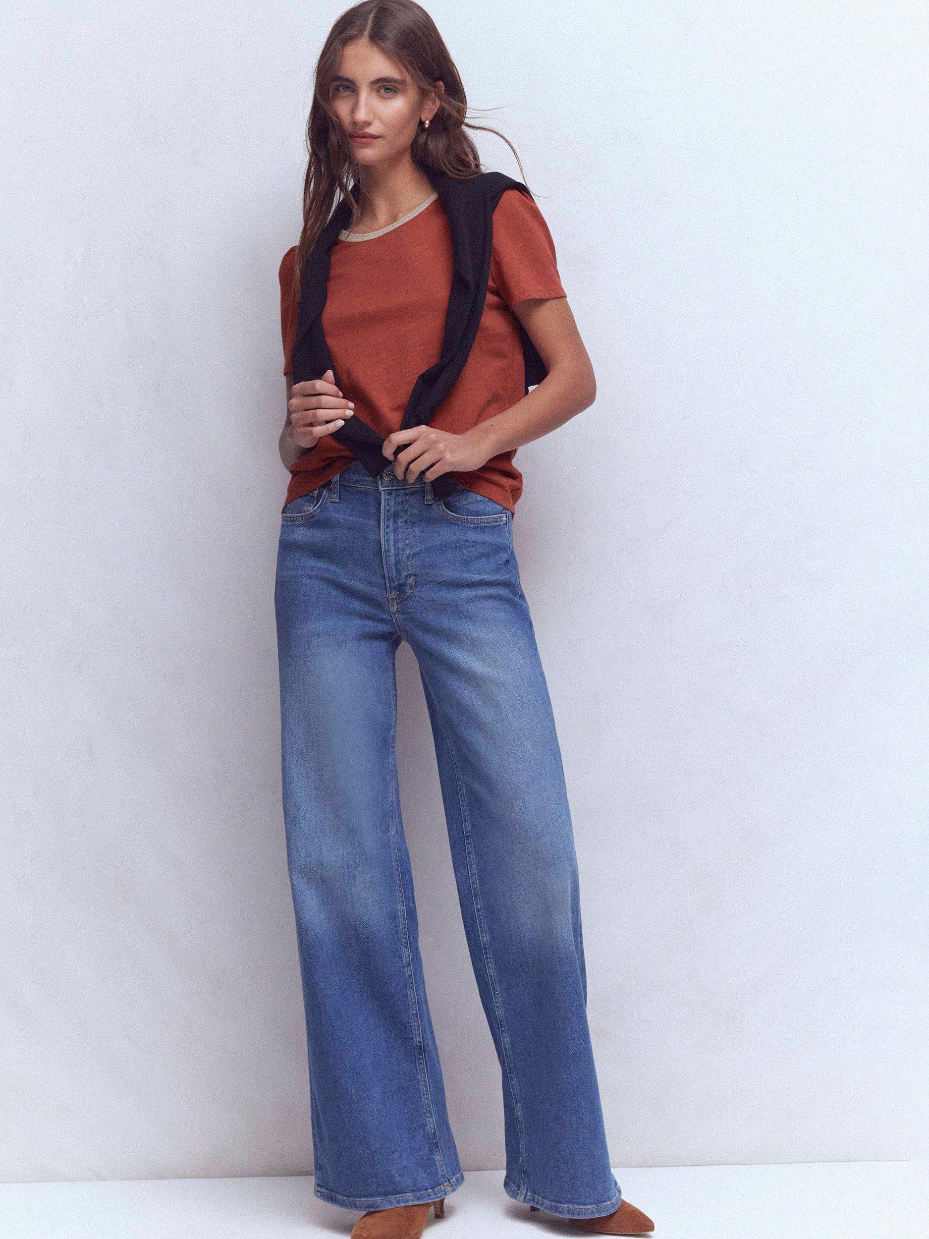 Product image 4 of 5, which shows Boden Metallic Trim T-Shirt, Brown, 8