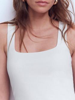 Boden Double Layer Square Neck Vest Top, White - view 2, White