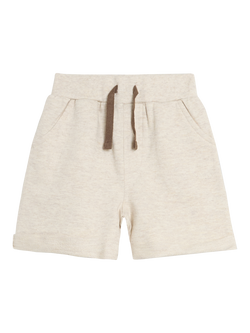 JoJo Maman Bébé Kids' Drawstring Jogger Shorts, Pack of 2, Natural - view 2, Natural