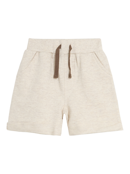 JoJo Maman Bébé Kids' Drawstring Jogger Shorts, Pack of 2, Natural - view 2, Natural