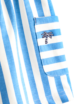 JoJo Maman Bébé Kids' Drawstring Shorts, Pack of 2, Mid Blue - view 2, Mid Blue