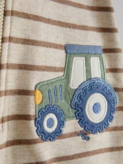 JoJo Maman Bébé Kids' Half Zip Tractor Sweatshirt, Natural Marl - view 2, Natural Marl