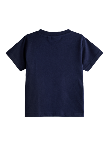 JoJo Maman Bébé Kids' Short Sleeve Three Lions T-Shirt, Navy Blue - view 2, Navy Blue