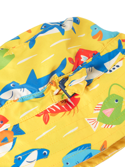 Frugi Kids' Harbour Adjustable Sun Safe Swim Hat, Funny Fish - view 2, Funny Fish