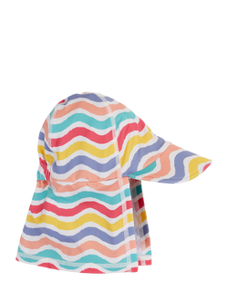 Frugi Kids' Little Swim Legionnaires Sun Safe Swim Hat, Rainbow Wave, Rainbow Wave