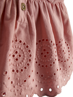 JoJo Maman Bébé Baby 3-Piece Broderie Ruffle Sleeve Dress Set, Mid Pink - view 2, Mid Pink