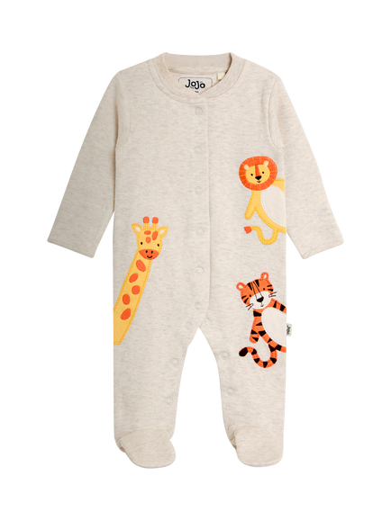 JoJo Maman Bébé Baby Safari Sleepsuit, Neutral, Neutral