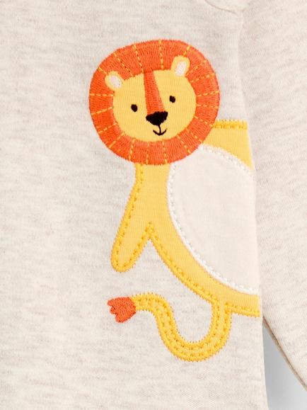 JoJo Maman Bébé Baby Safari Sleepsuit, Neutral - view 2, Neutral