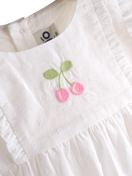 JoJo Maman Bébé Baby Button Up Dress Set, Pure White - view 2, Pure White