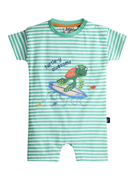 JoJo Maman Bébé Baby Applique Romper, Teal Green, Teal Green