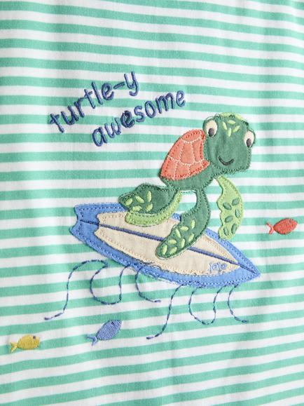 JoJo Maman Bébé Baby Applique Romper, Teal Green - view 2, Teal Green