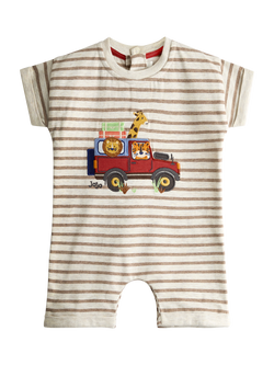 JoJo Maman Bébé Baby Safari Appliqué Romper, Mustard Yellow, Mustard Yellow