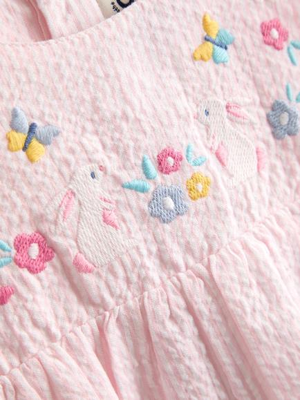 JoJo Maman Bébé Baby 3-Piece Frill Shoulder Baby Dress Set, Light Pink - view 2, Light Pink