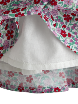 JoJo Maman Bébé Baby Ditsy Floral Sailor Dress Set, Berry Red - view 2, Berry Red