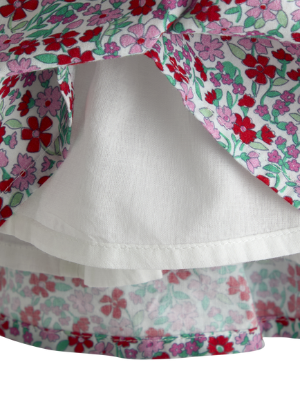 JoJo Maman Bébé Baby Ditsy Floral Sailor Dress Set, Berry Red - view 2, Berry Red
