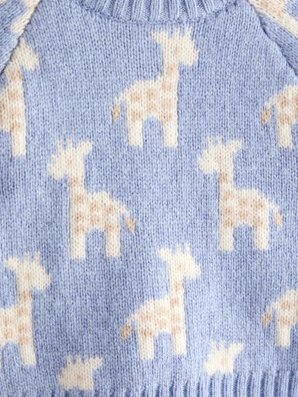 JoJo Maman Bébé Baby Knit Top and Bottom Set, Pale Blue - view 2, Pale Blue