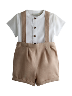 JoJo Maman Bébé Baby Shirt and Shorts Set, Stone, Stone
