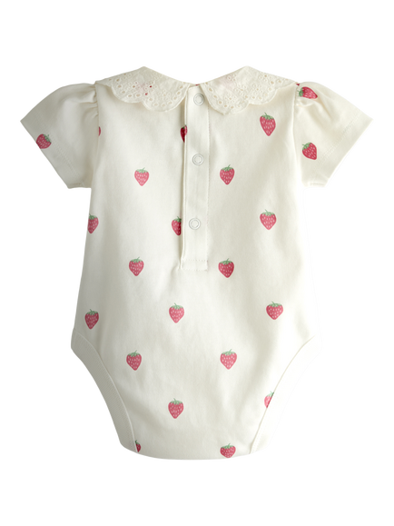 JoJo Maman Bébé Baby Strawberry Bodysuit and Dungarees Set, Pink - view 2, Pink