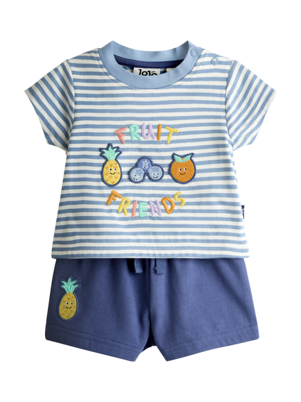 JoJo Maman Bébé Baby Top and Shorts Set, Navy Blue, Navy Blue