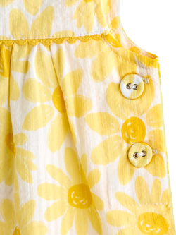 JoJo Maman Bébé Baby Printed Seersucker Dungarees, Mid Yellow - view 2, Mid Yellow
