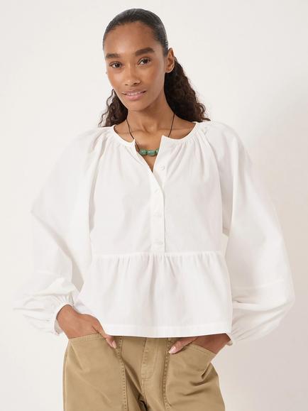HUSH Beck Peplum Hem Top, White