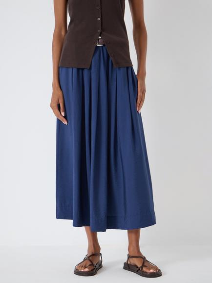 HUSH Ivy Air Flow Pleated Midi Skirt containing LENZING™ ECOVERO™ Viscose, Navy