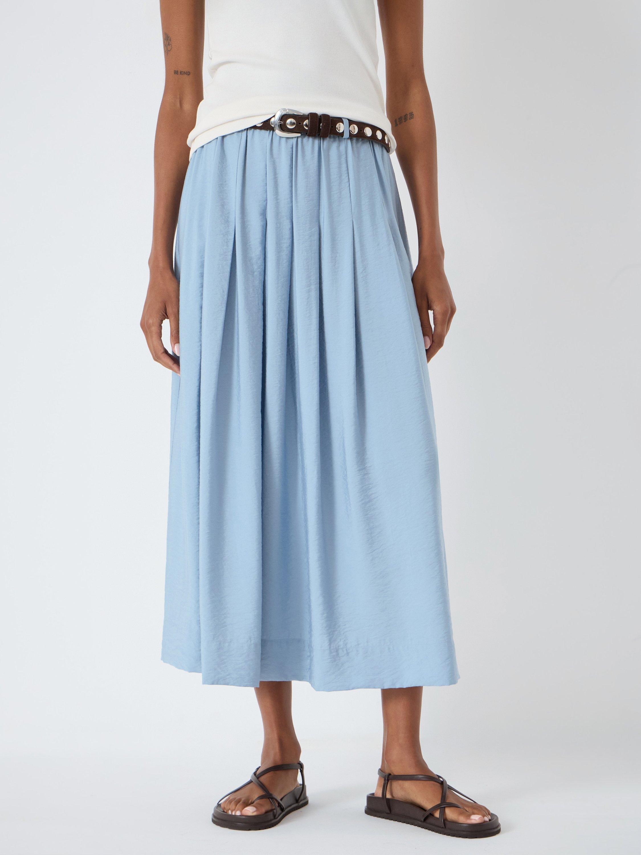 HUSH Ivy Air Flow Pleated Midi Skirt containing LENZING™ ECOVERO