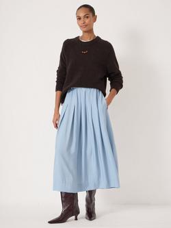 HUSH Ivy Air Flow Pleated Midi Skirt containing LENZING™ ECOVERO™ Viscose, Pale Blue, Pale Blue
