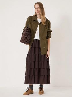 HUSH Lillie Tiered Chiffon Skirt, Dark Brown - view 2, Dark Brown