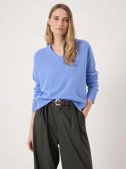 HUSH Colette V-Neck Cashmere Rich Jumper, Pale Blue, Pale Blue