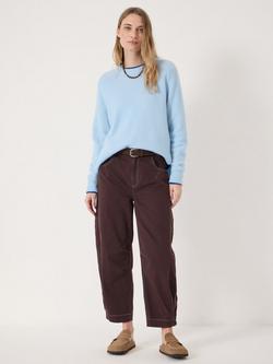 HUSH Crew Neck Side Splits Wool Rich Jumper, Blue - view 2, Blue