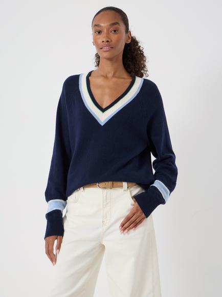HUSH Freddie Chevron Jumper, Navy, Navy