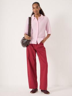 HUSH Jinny Short Sleeve Wool Blend Cardigan, Pale Pink - view 2, Pale Pink