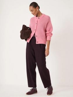 HUSH Raven Chunky Knit Wool Rich Cardigan - view 2, Rose Pink