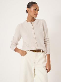 HUSH Gathered Shoulder Detail Wool Rich Cardigan, Stone White, Stone White