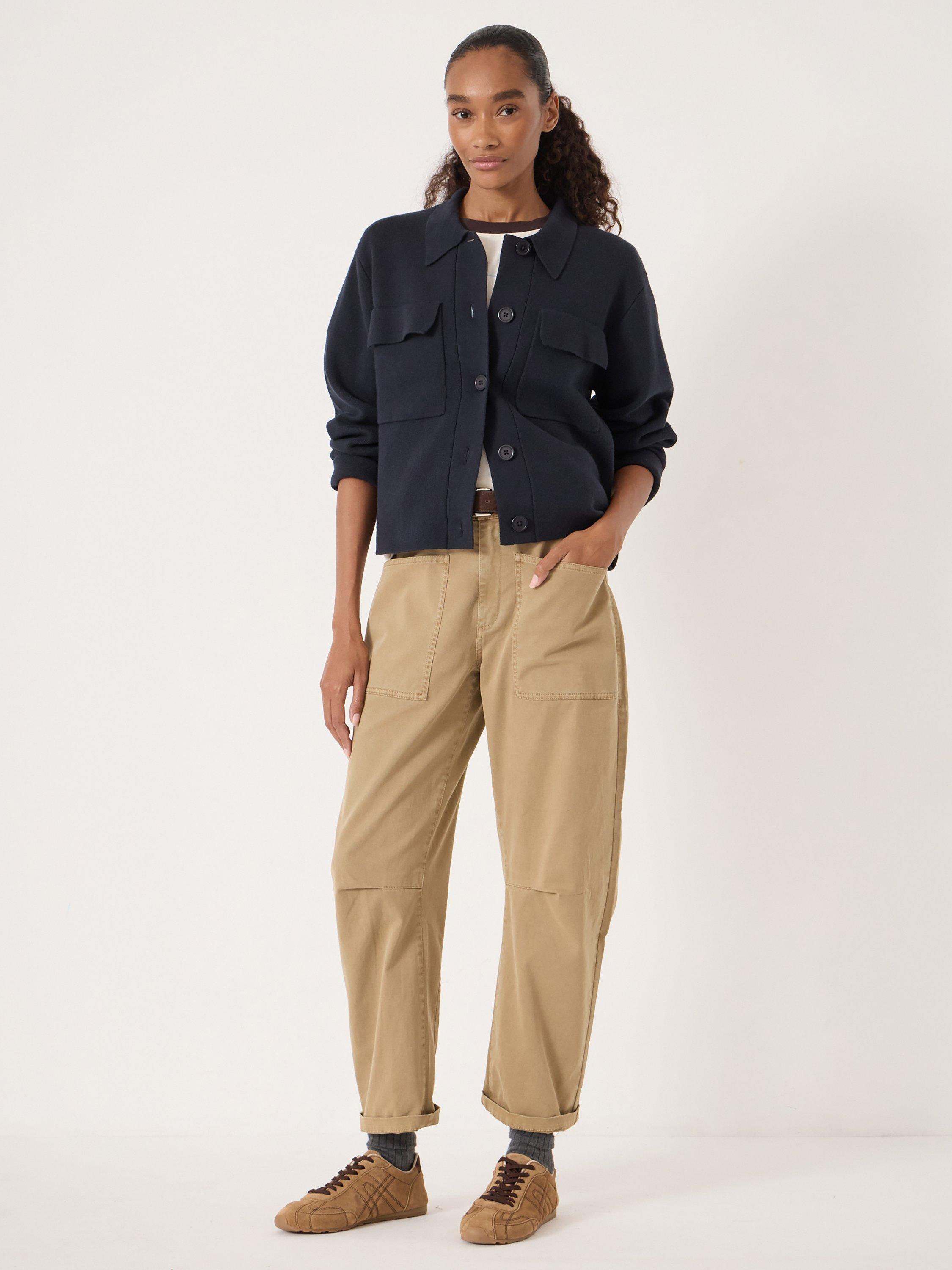 Product image 2 of 5, which shows HUSH Bobbie Boxy Shacket, Navy Blue, L-XL