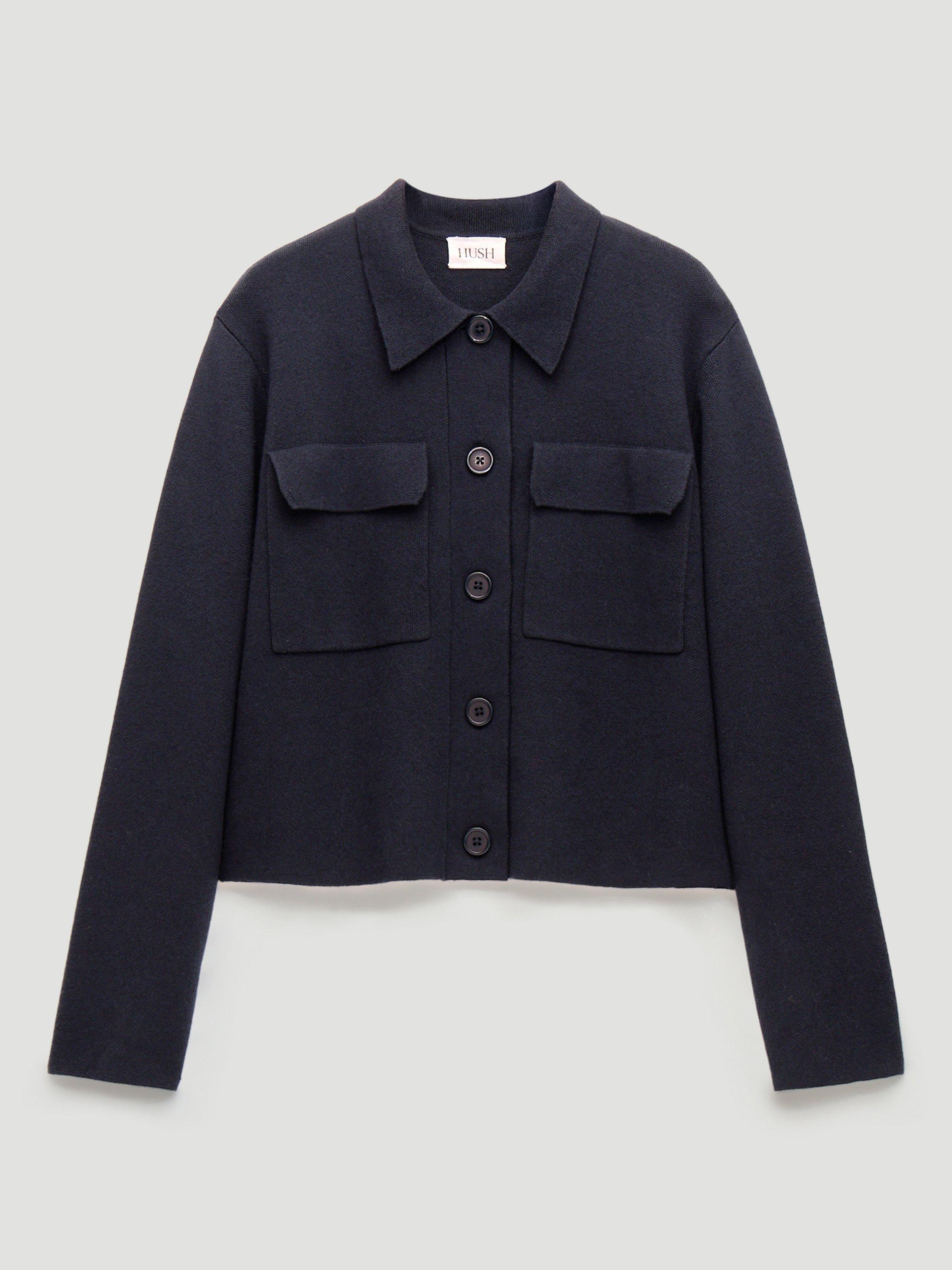 Product image 4 of 5, which shows HUSH Bobbie Boxy Shacket, Navy Blue, L-XL