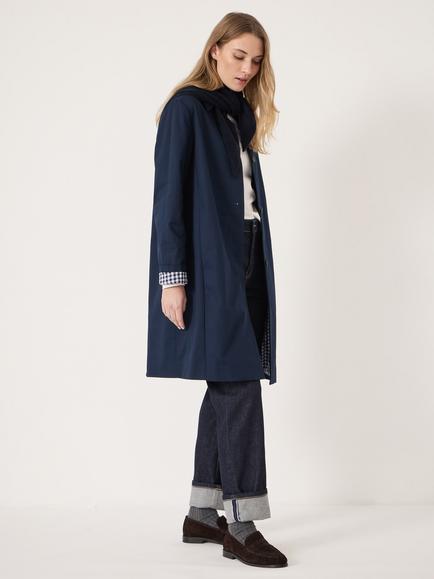 HUSH Collared Car Coat, Navy - view 2, Navy