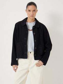 HUSH Shaw Pure Suede Jacket, Navy, Navy