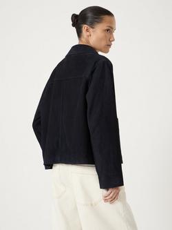 HUSH Shaw Pure Suede Jacket, Navy - view 2, Navy