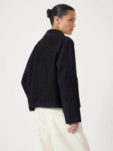 HUSH Shaw Pure Suede Jacket - view 2, Navy