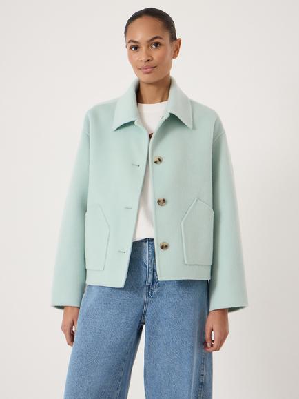HUSH Double Faced Pure Wool Jacket, Light Teal Green