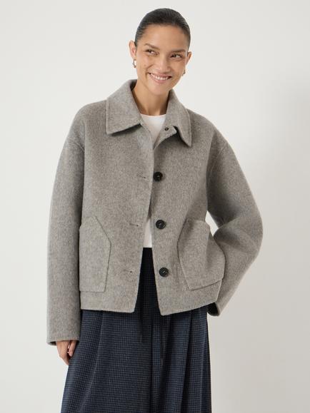 HUSH Double Faced Pure Wool Jacket, Light Grey