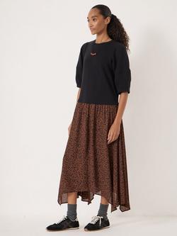 HUSH Zola 2-in-1 Midi Dress, Brown/Multi - view 2, Brown/Multi