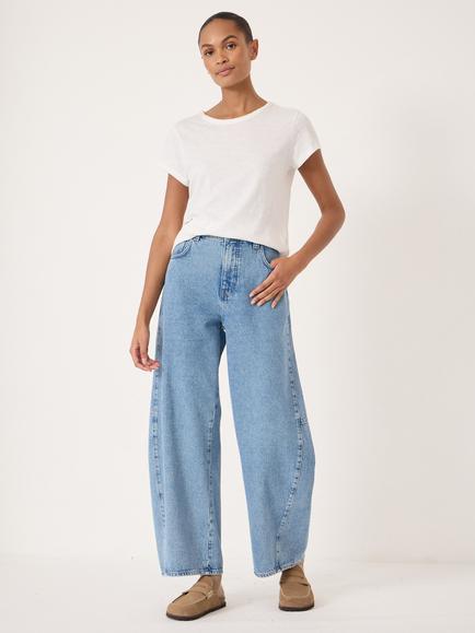 HUSH Bree Barrel Leg Jeans, Blue - view 2, Blue