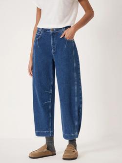 HUSH Bryce Seam Detail Barrel Leg Jeans, Mid Blue Authentic, Mid Blue Authentic
