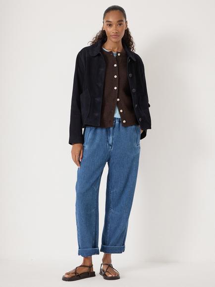 HUSH Super Soft Barrel Leg Jeans, Mid Blue - view 2, Mid Blue