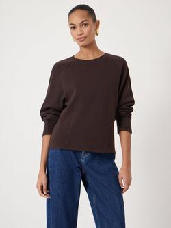 HUSH Anouk Seam Detail Sweatshirt, Dark Brown, Dark Brown