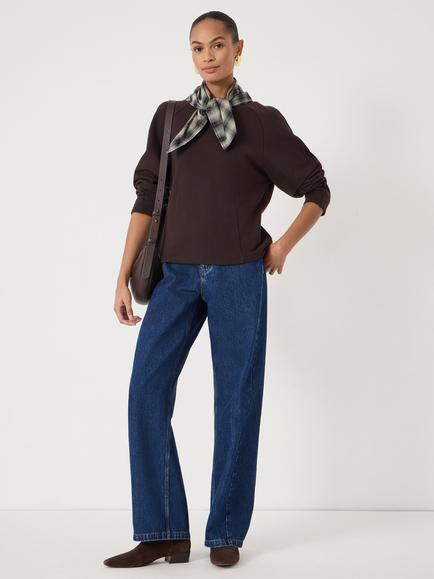 HUSH Anouk Seam Detail Sweatshirt - view 2, Dark Brown