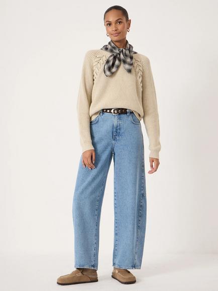 HUSH Mel Plait Detail Jumper - view 2, Stone White
